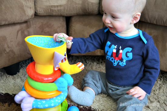 Toy Fun with Musical Stack & Ball Game Elephant & Follow Me Fred from Tiny Love {Review & Giveaway}