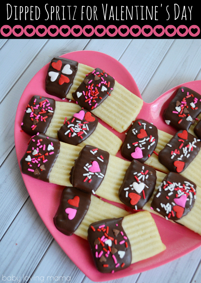 Chocolate Dipped Spritz for Valentine’s Day