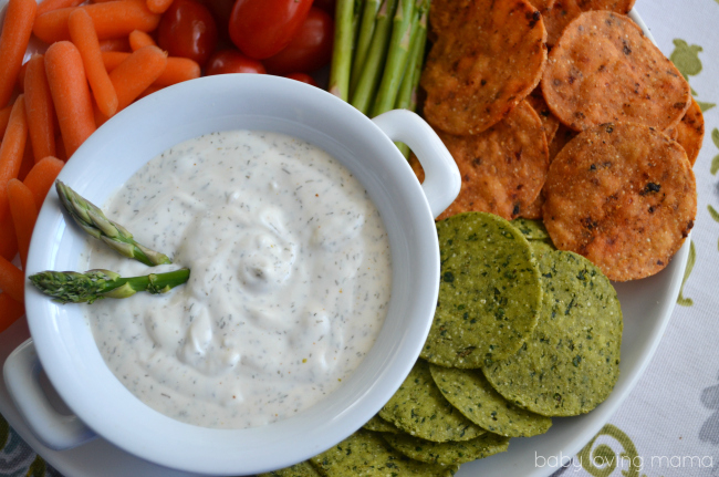 Easy Dill Dip Recipe with Veggies and The Better Chip #TBCInsider