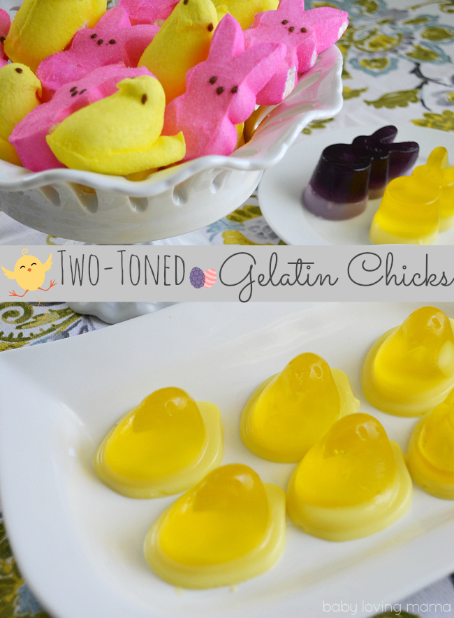 Two-Toned Gelatin Easter Chicks and Bunnies with Wilton and PEEPS #WiltonTreatTeam