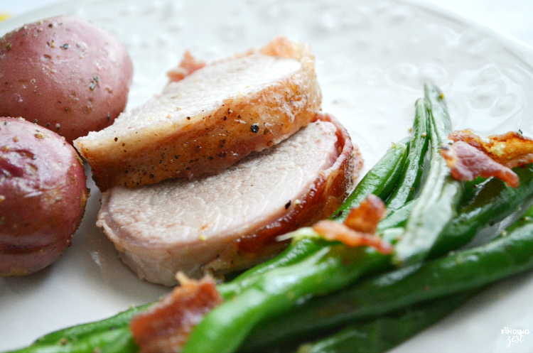 See how easy it is to make this delicious bacon wrapped pork tenderloin for Easter dinner or any time of year. This a great alternative to ham!