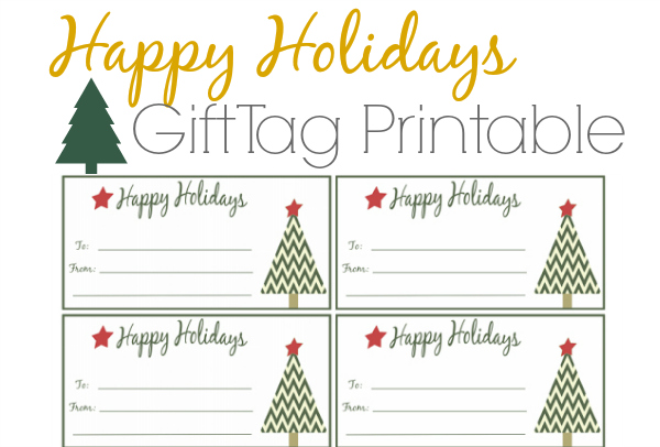 Happy Holidays Gift Tag Printable Happy Holidays Gift Tag Printable