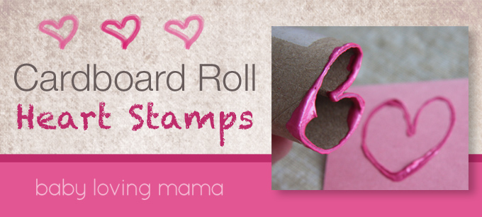 Cardboard Roll Heart Stamp Craft for Valentine’s Day Cards | Inspired by Pinterest