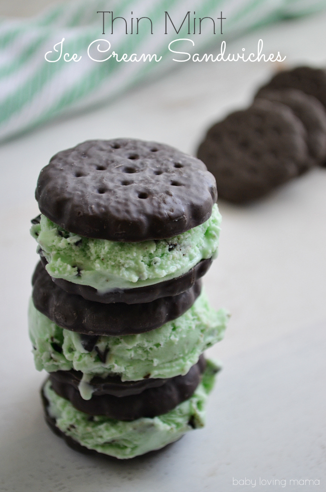 Thin Mint Ice Cream Sandwiches: Thank You Girl Scouts