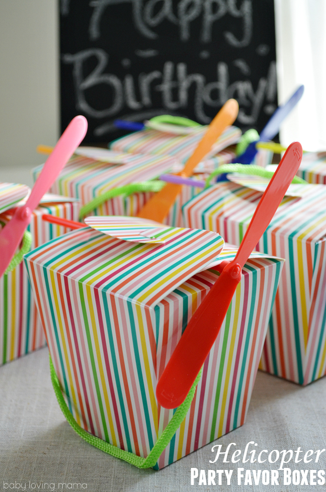 Rainbow Helicopter Party Favor Boxes