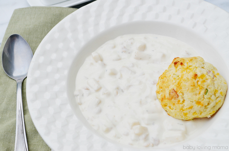 Cheesy Bacon and Chive Homemade Biscuits with Progresso