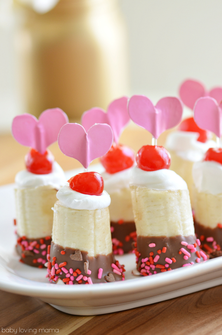 Chocolate Banana Sundae Bites for Valentine’s Day