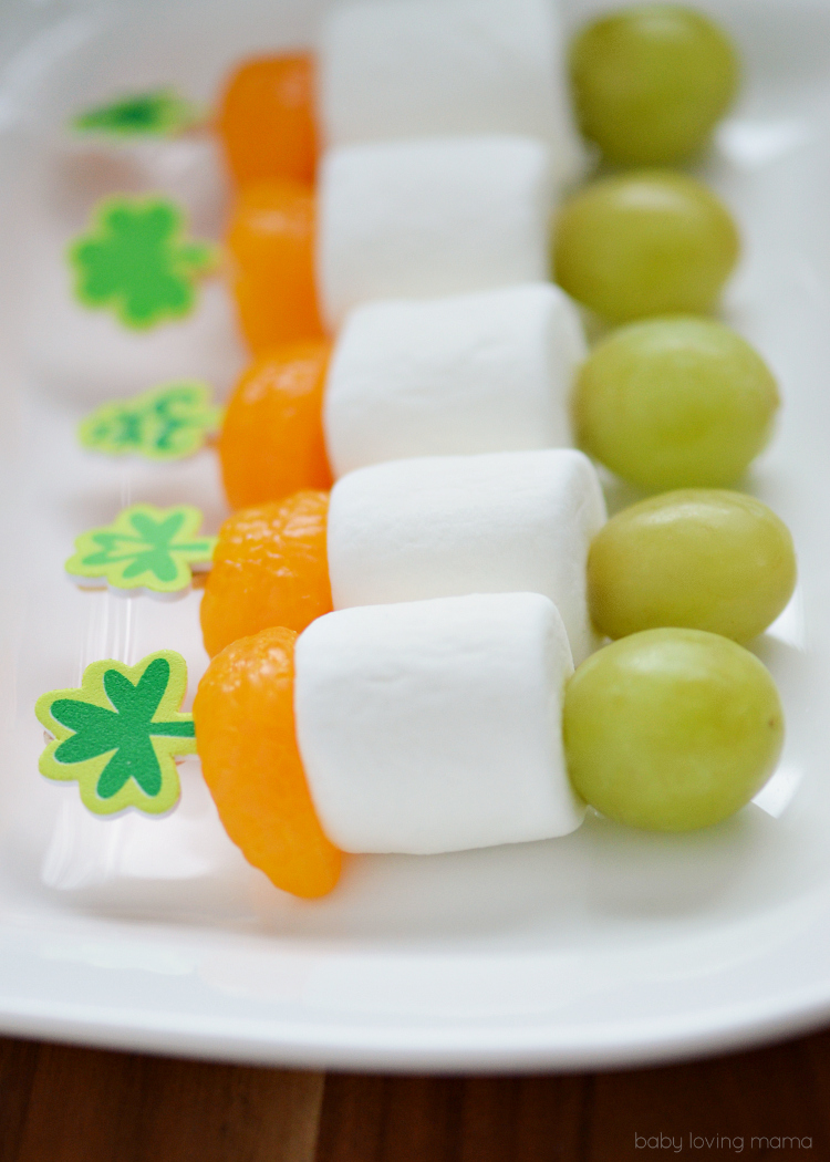 Irish Flag St Patricks Day Fruit Skewers