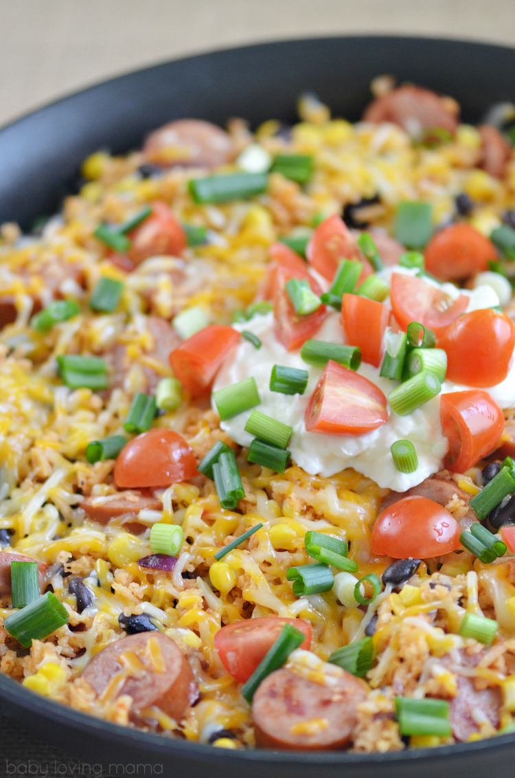 Mexican Rice Kielbasa Skillet Recipe