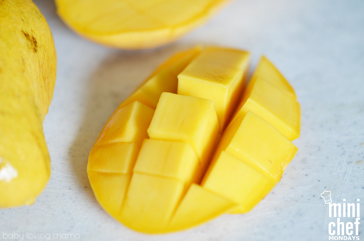 Cut Champagne Mango for Italian Ice