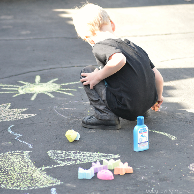 Playing with Sidewalk Chalk Bugs