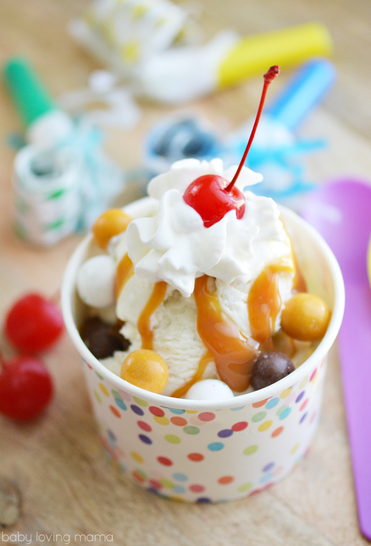 Caramel Sundae Topped with Crunchkins Candy