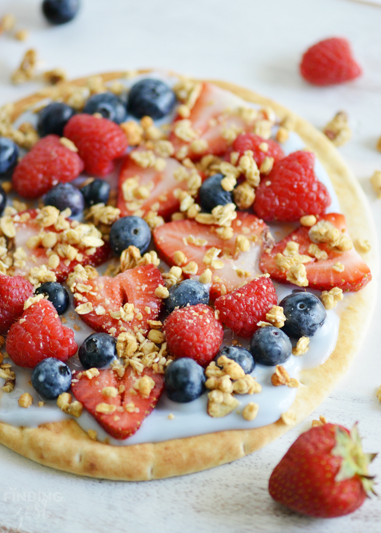 Fruit Yogurt Breakfast Pizza with Granola