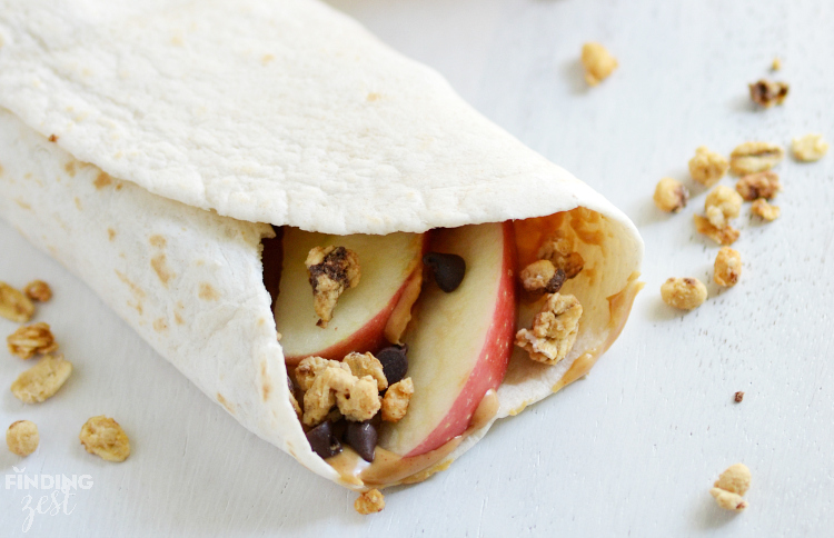 Apple Peanut Butter Snack Wrap