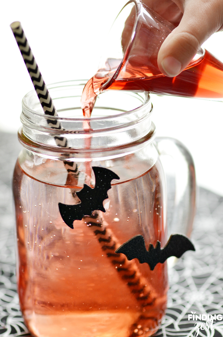 Adding Juice to Halloween Drink for Kids