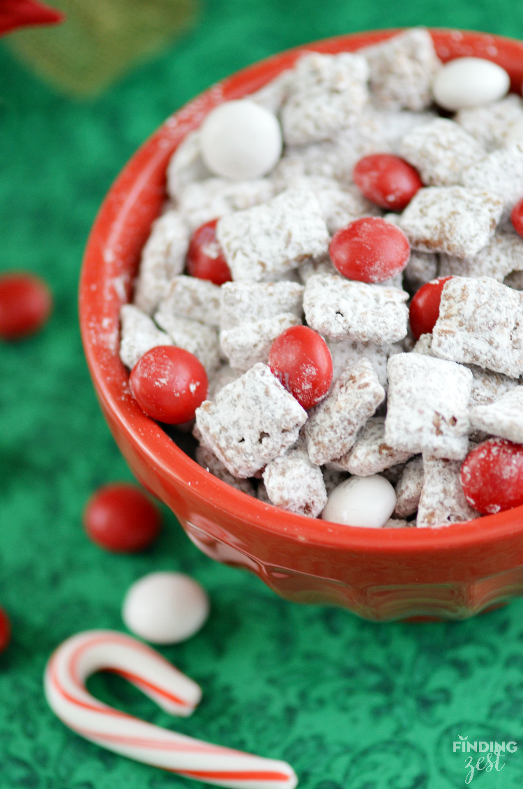 This easy Peppermint Puppy Chow is a perfect holiday treat and great for feeding a crowd and homemade gifts.