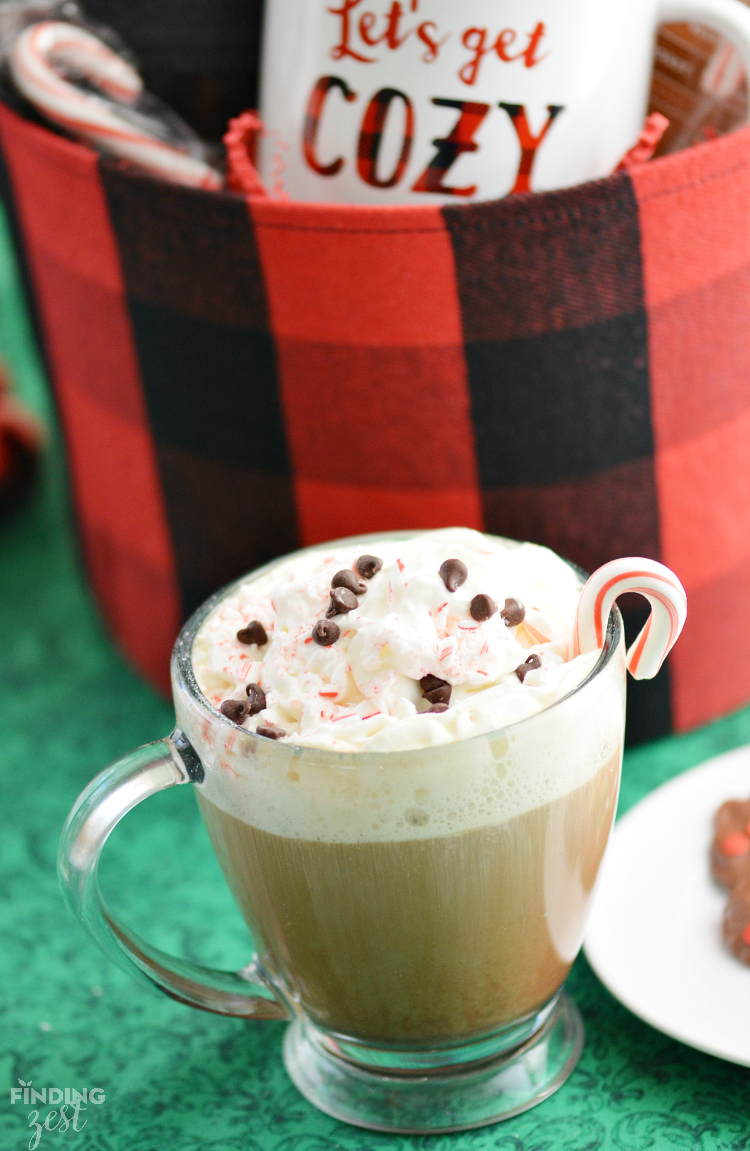 Try this easy Merry Peppermint Mocha coffee drink you can make with just a few ingredients at home with Caribou Coffee.