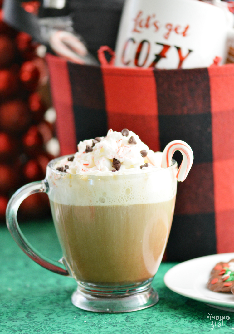 Try this easy Merry Peppermint Mocha coffee drink you can make with just a few ingredients at home with Caribou Coffee.