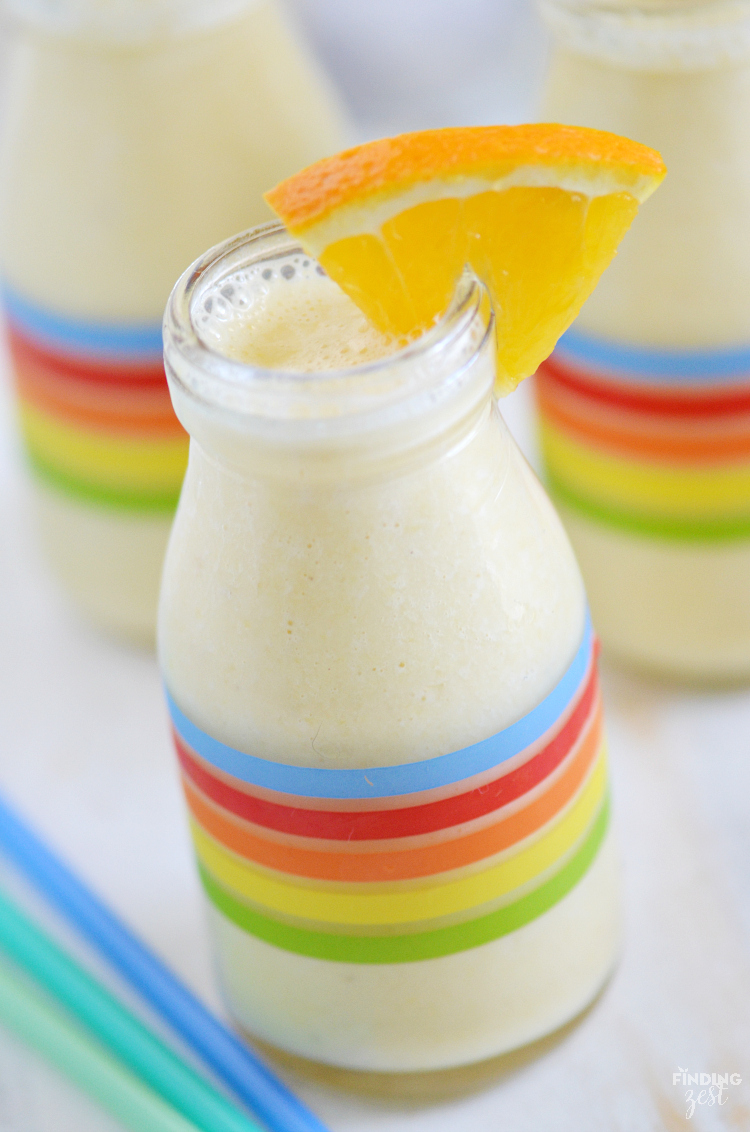 This refreshing orange pineapple yogurt smoothie is the perfect start to your day! Only 5 ingredients are needed for this kid-friendly tropical smoothie.