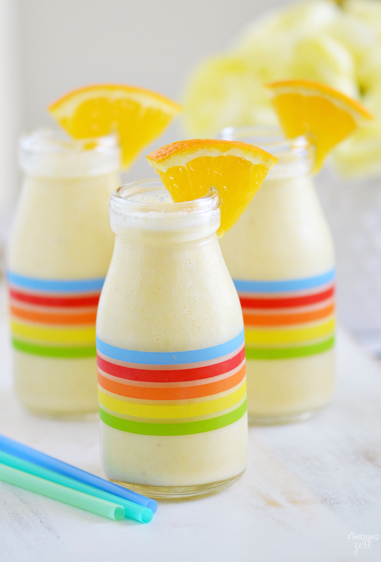 This refreshing orange pineapple yogurt smoothie is the perfect start to your day! Only 5 ingredients are needed for this kid-friendly tropical smoothie.