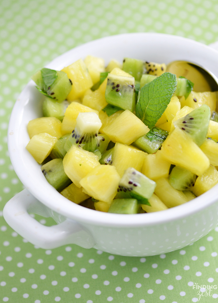 Serve these Green Ombre St. Patrick's Day Pancakes for a delicious breakfast or brunch! Topped with fresh kiwi and pineapple fruit salsa, it is sure to delight.