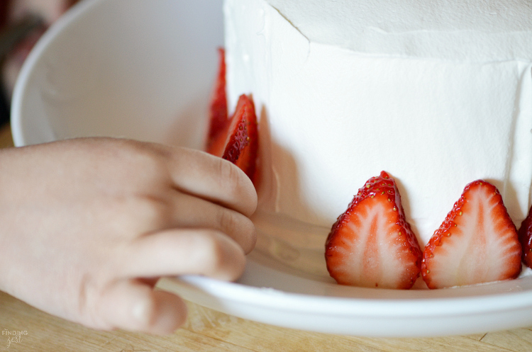 This Strawberry Jello Cake is literally made out of JELL-O! This two layer mock cake is easy and only uses 3 ingredients. No special mold needed! Perfect for those who don't like cake or have food allergies. Make it for your next celebration such as birthdays, Mother's Day, Easter or 4th of July!