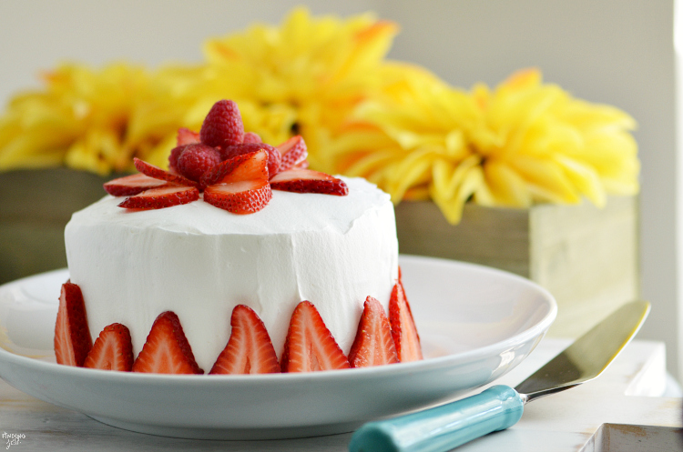 This Strawberry Jello Cake is literally made out of JELL-O! This two layer mock cake is easy and only uses 3 ingredients. No special mold needed! Perfect for those who don't like cake or have food allergies. Make it for your next celebration such as birthdays, Mother's Day, Easter or 4th of July!