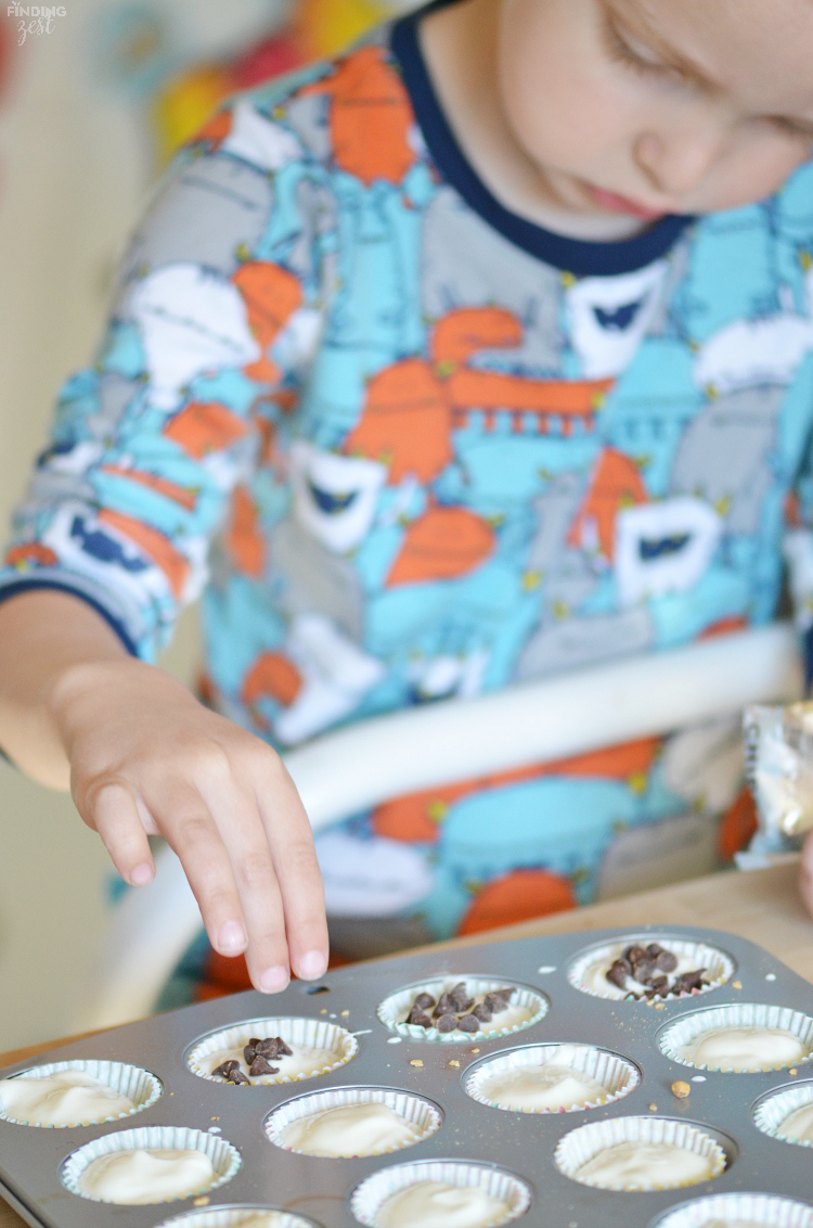 Only three ingredients are needed to make these Chocolate Chip Frozen Yogurt Bites! Kids will love this fun and easy snack.