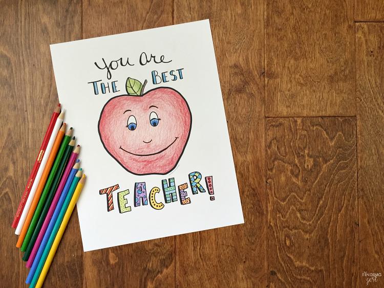 Let your child color this apple "You are the Best" teacher appreciation coloring page for their special teacher! This free printable is a thoughtful gift!