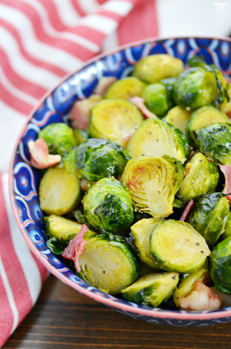 Oven Roasted Brussel Sprouts With Bacon Finding Zest