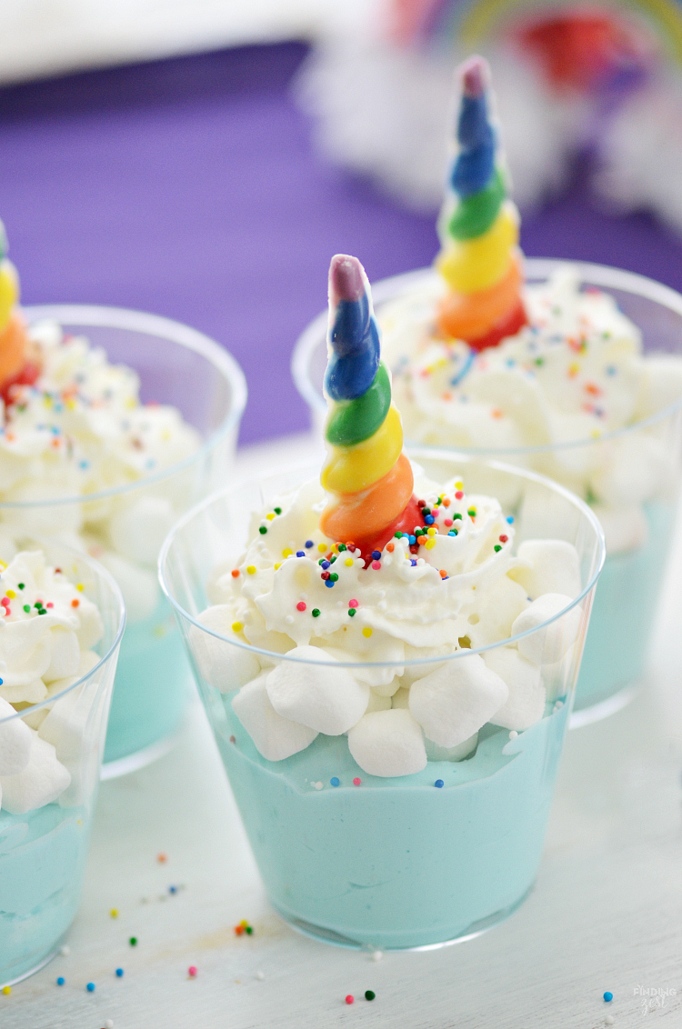 Rainbow Unicorn Dessert Cups Unicorn Party Ideas 