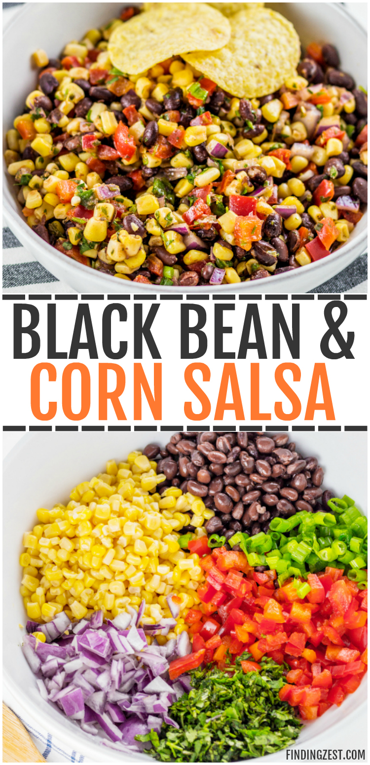 This homemade Black Bean Corn Salsa is sure to be a hit with any crowd! Kick up the flavor to your dinner recipes by serving it as a side dish or as topping to fish, chicken or your favorite Mexican dishes. It also makes for an easy appetizer when served with tortilla chips that everyone will love.