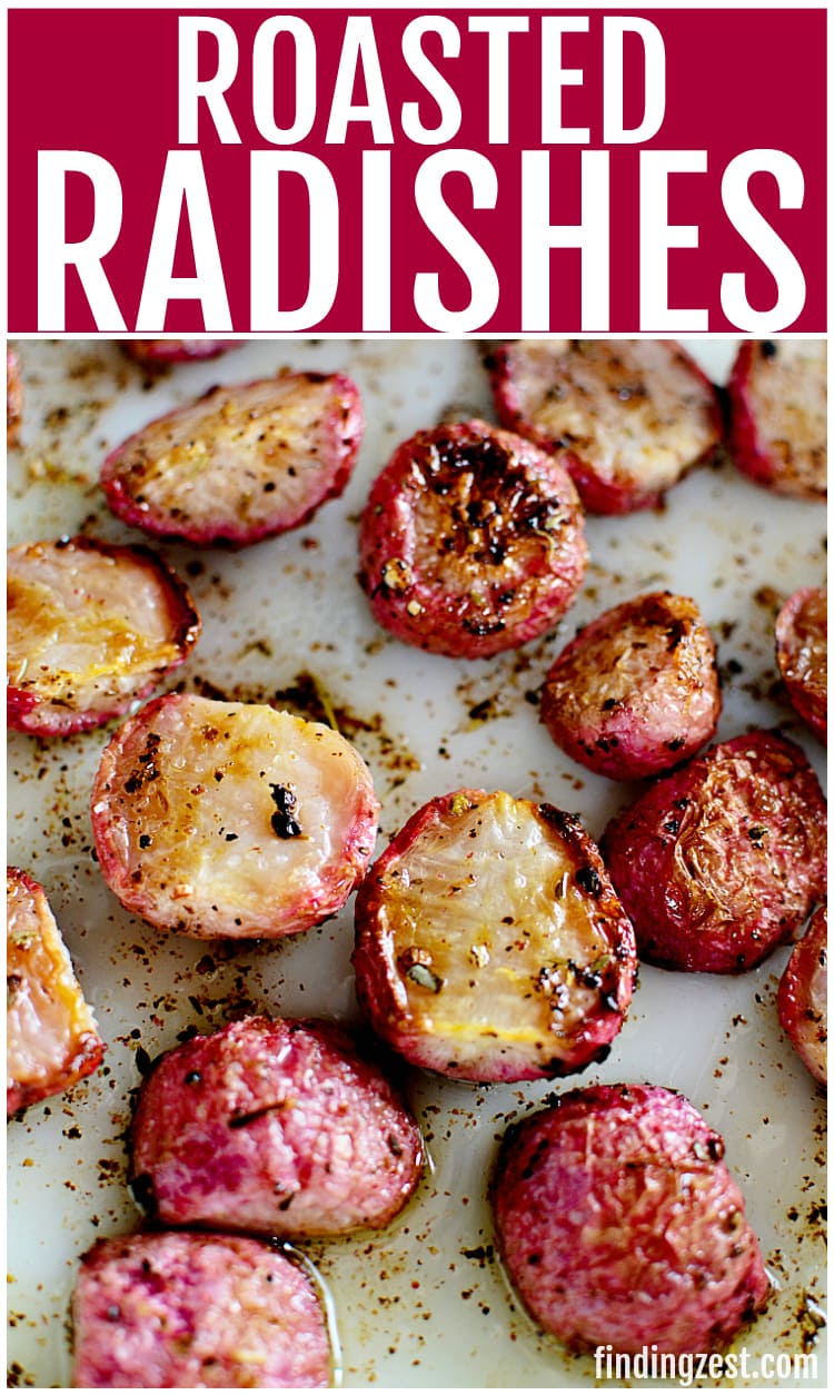 Roasted radishes are a great substitute for potatoes! Whether you are following a low carb lifestyle or just want a new way to enjoy fresh radishes, this radish recipe is for you! Once roasted, these fresh radishes lose their spicy, peppery flavor and taste great with a dollop of sour cream, making it a great low carb side dish!