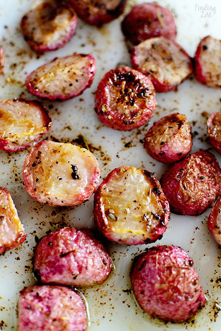 On a low carb diet and can't have potatoes? Don't like raw radishes? Try roasted radishes instead! Learn all about radishes and how this roasted radishes recipe is a great substitute for potatoes. Once roasted, these fresh radishes lose their spicy, peppery flavor and taste great with a dollop of sour cream!