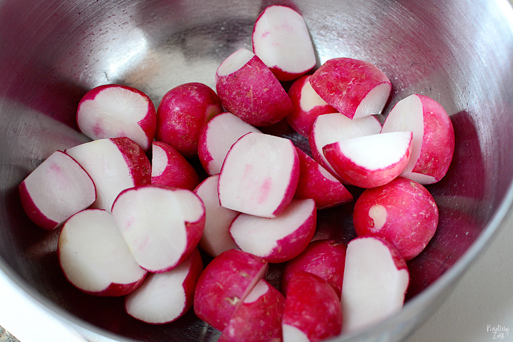 On a low carb diet and can't have potatoes? Don't like raw radishes? Try roasted radishes instead! Learn all about radishes and how this roasted radishes recipe is a great substitute for potatoes. Once roasted, these fresh radishes lose their spicy, peppery flavor and taste great with a dollop of sour cream!