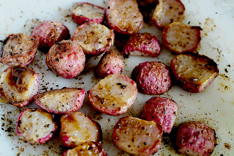 On a low carb diet and can't have potatoes? Don't like raw radishes? Try roasted radishes instead! Learn all about radishes and how this roasted radishes recipe is a great substitute for potatoes. Once roasted, these fresh radishes lose their spicy, peppery flavor and taste great with a dollop of sour cream!