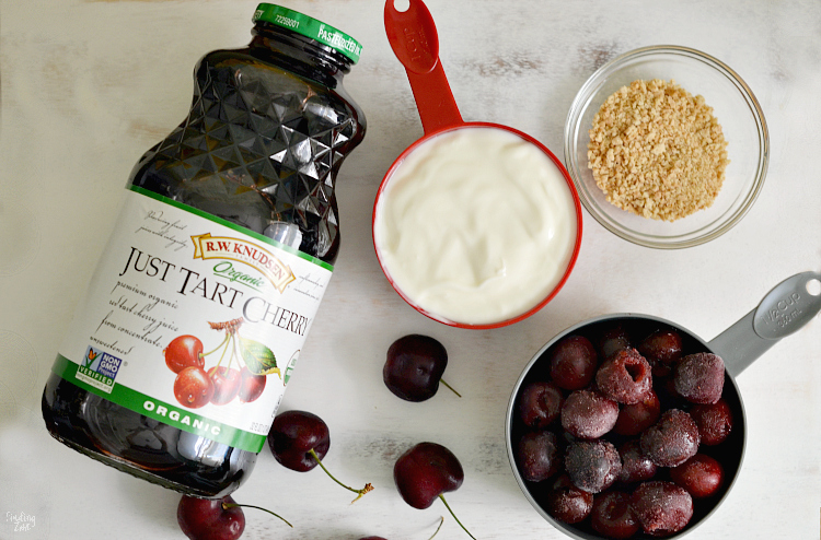 This cherry smoothie recipe is loaded with flavor and tastes like a cherry pie in a glass! This cherry yogurt smoothie offers a one, one two punch with both frozen cherries and tart cherry juice. You'll love this frothy smoothie!