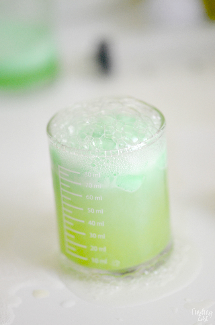 Kids will love this Mad Scientist Green Punch recipe which foams up naturally. Let your punch be the centerpiece of your mad scientist birthday party or Halloween party. Turn your drink into a science experiment and let kids make their own using syringes and beakers!