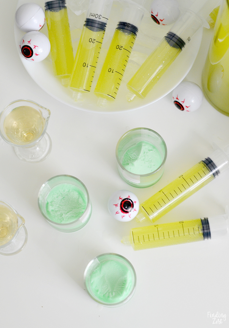 Kids will love this Mad Scientist Green Punch recipe which foams up naturally. Let your punch be the centerpiece of your mad scientist birthday party or Halloween party. Turn your drink into a science experiment and let kids make their own using syringes and beakers!