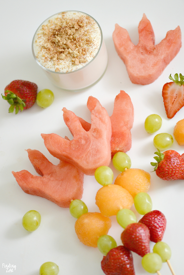 Dino Fruit Skewers with Yogurt Fruit Dip