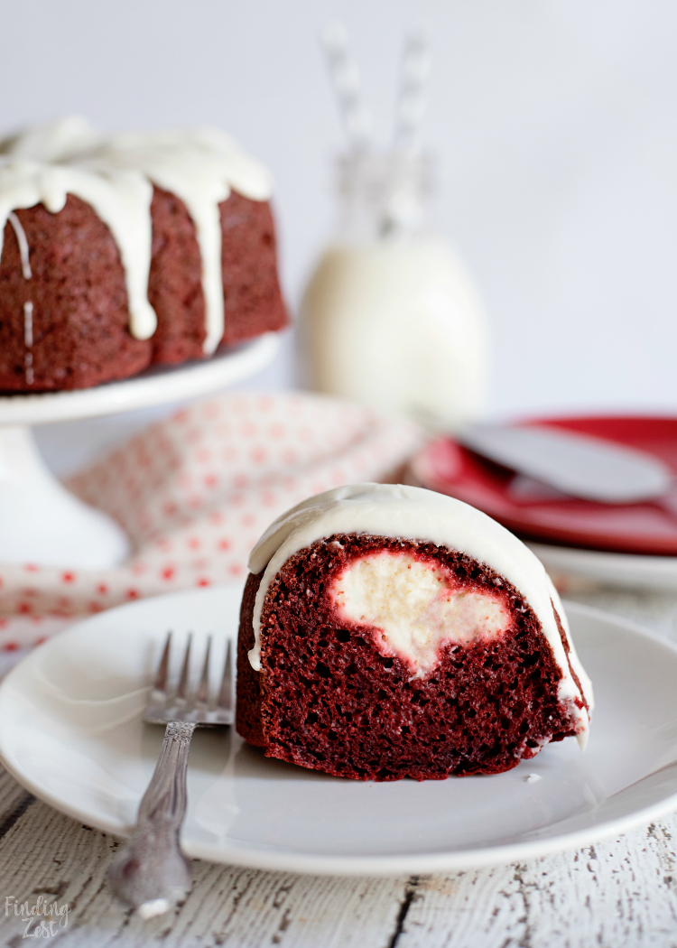 Red Velvet Bundt Cake with Cream Cheese Filling - Finding Zest