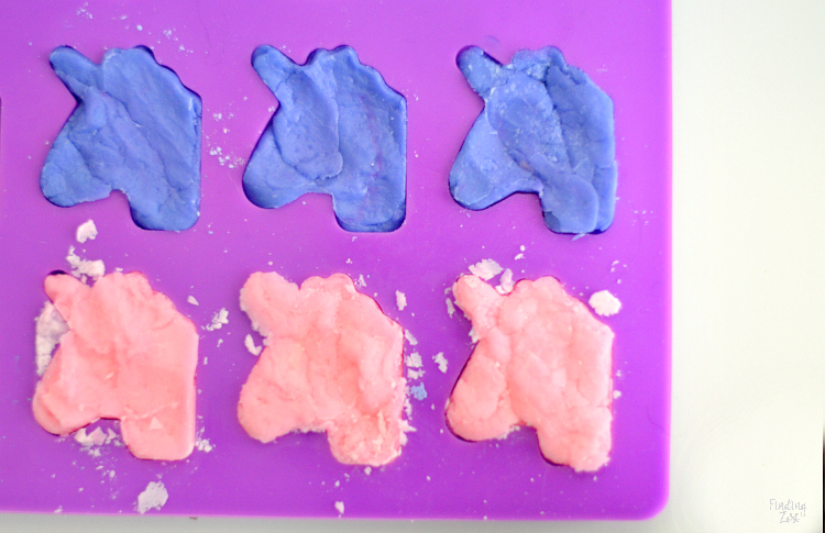 using a silicone mold to make cream cheese mints