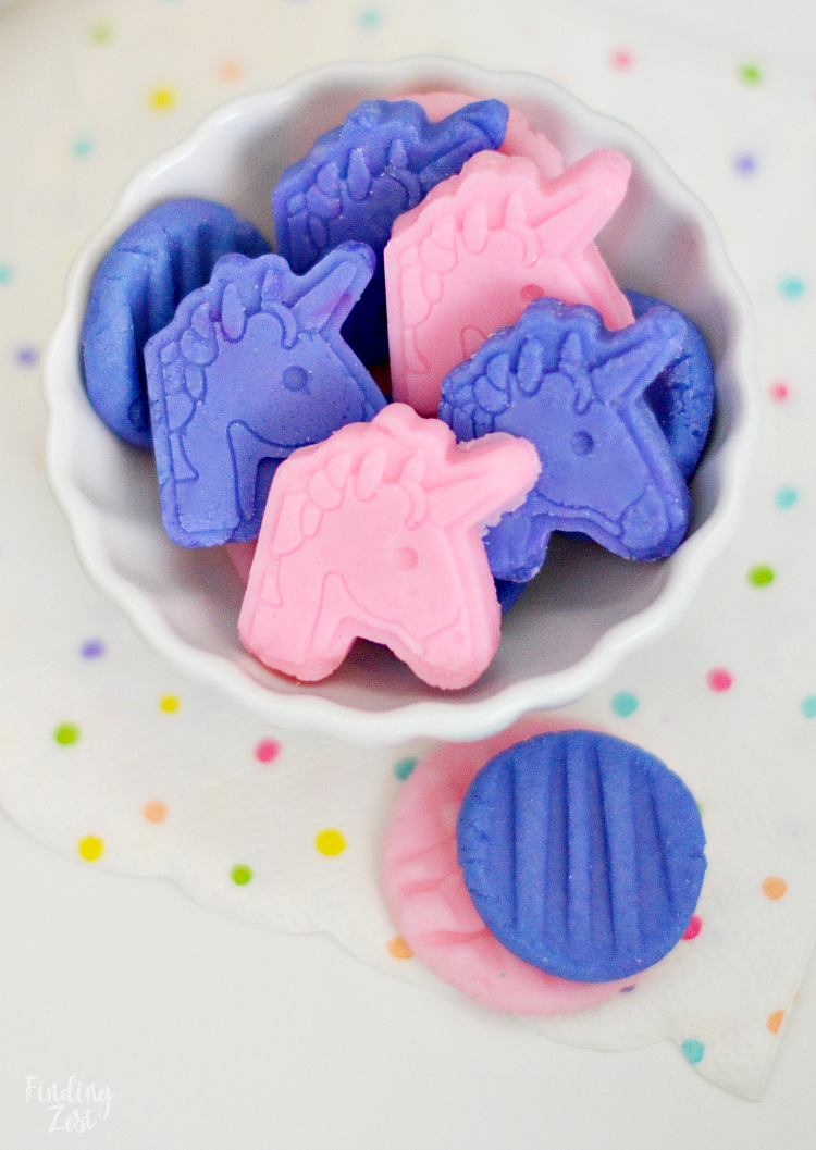 pink and purple unicorn cream cheese mints