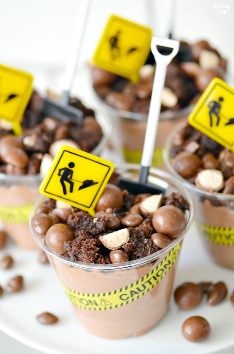 Construction Birthday Party Dessert Cups