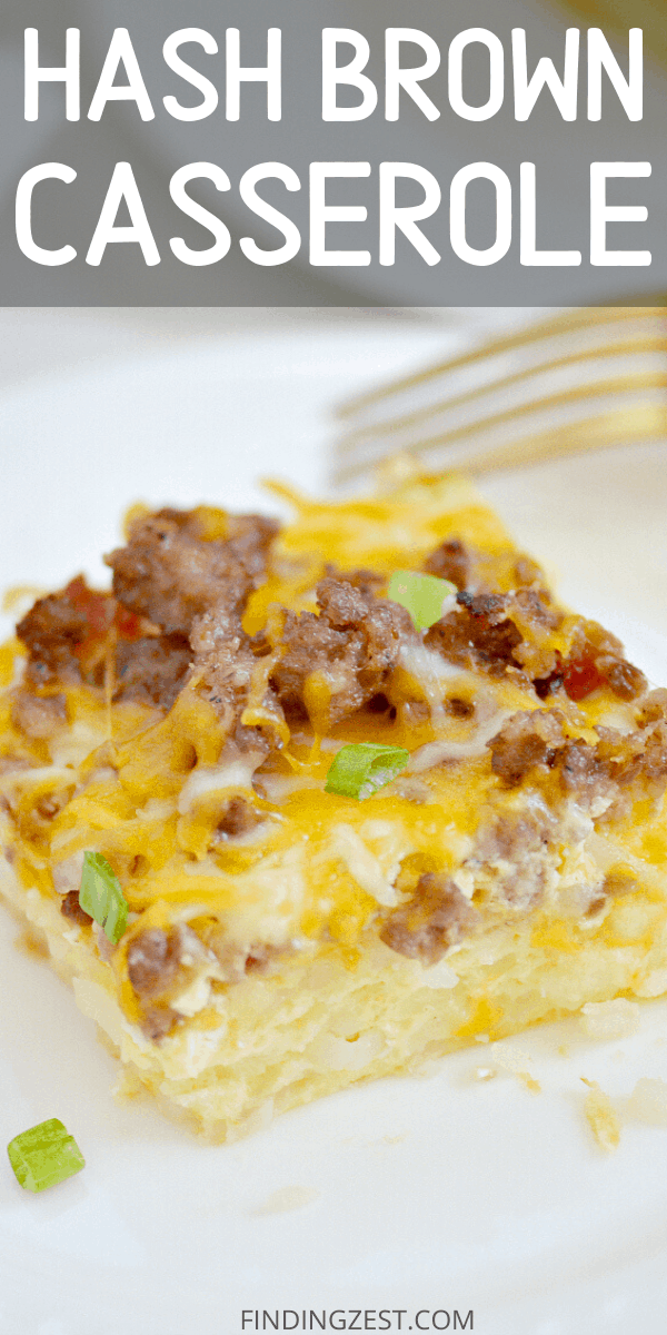 Hash brown casserole is a hearty breakfast that is great for feeding a crowd! Keep things simple with this one dish egg bake that full of flavor. Featuring sausage, hash browns, eggs, diced tomatoes with chilis, and plenty of cheese!