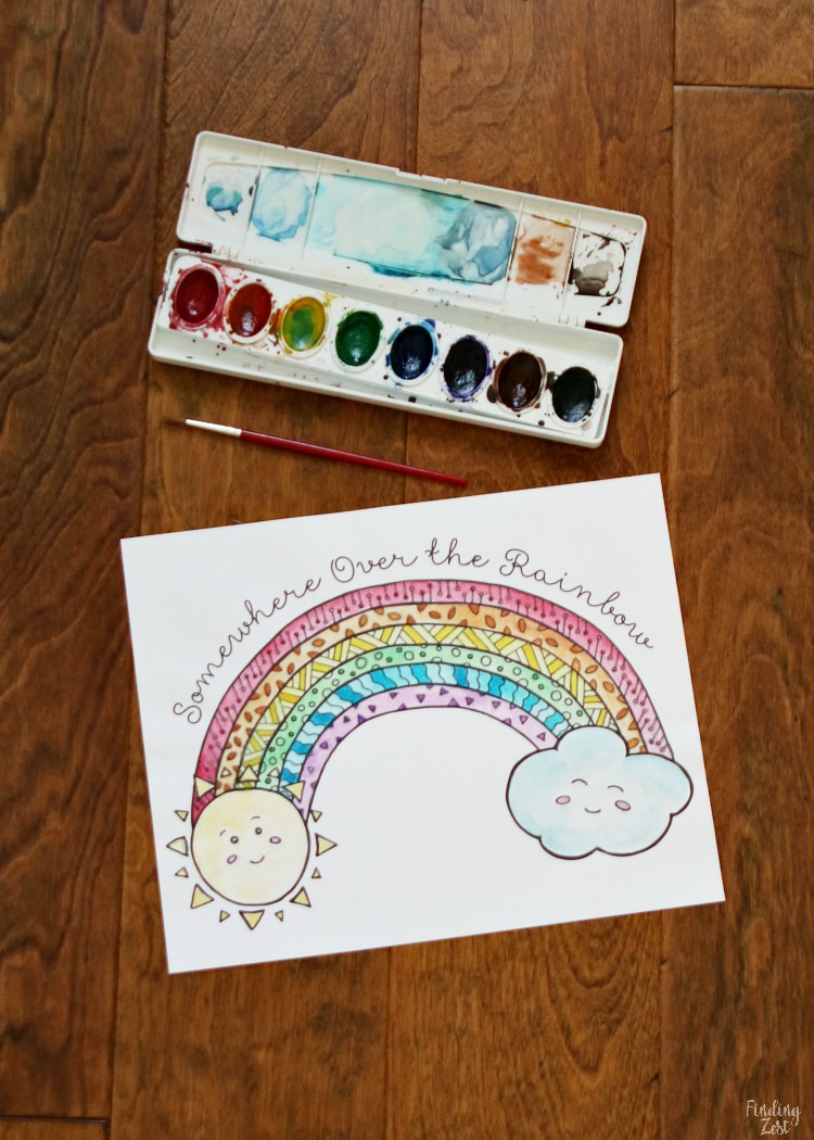 Rainbow Coloring Page free printable for download.