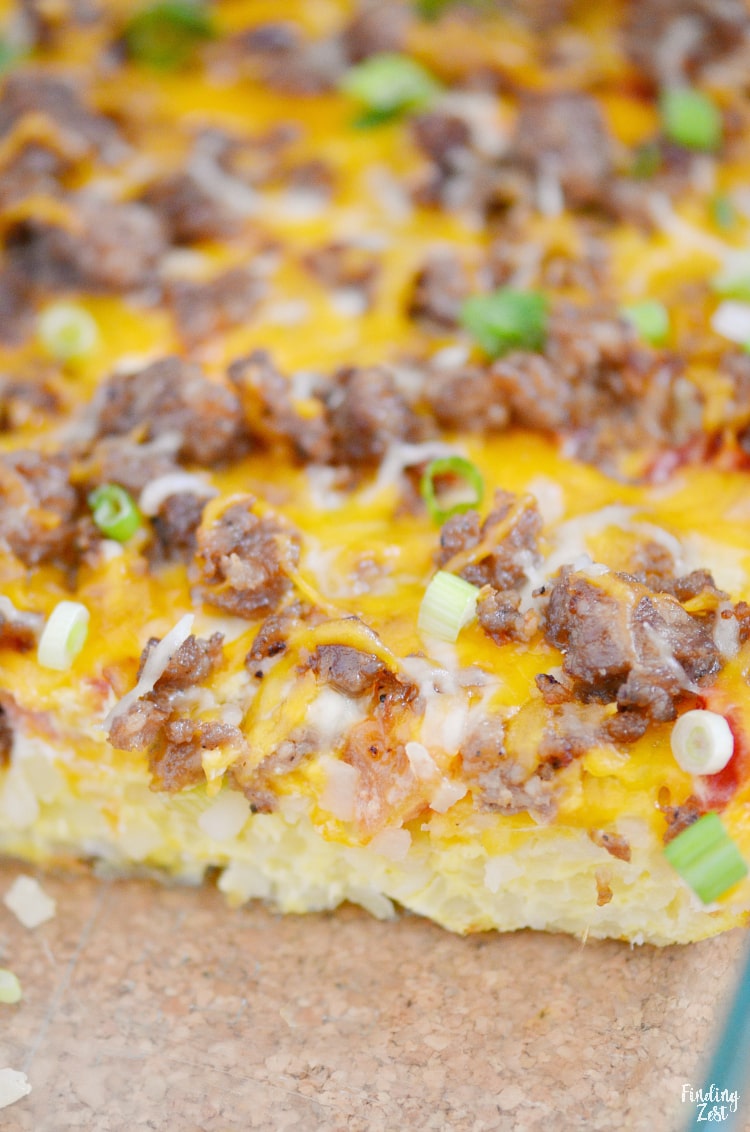 Sausage hash brown casserole is the breakfast recipe you didn't know you were missing out on! Try this easy egg bake for a new weekend brunch or holiday breakfast option. Works great for meal prep as it still tastes great reheated.