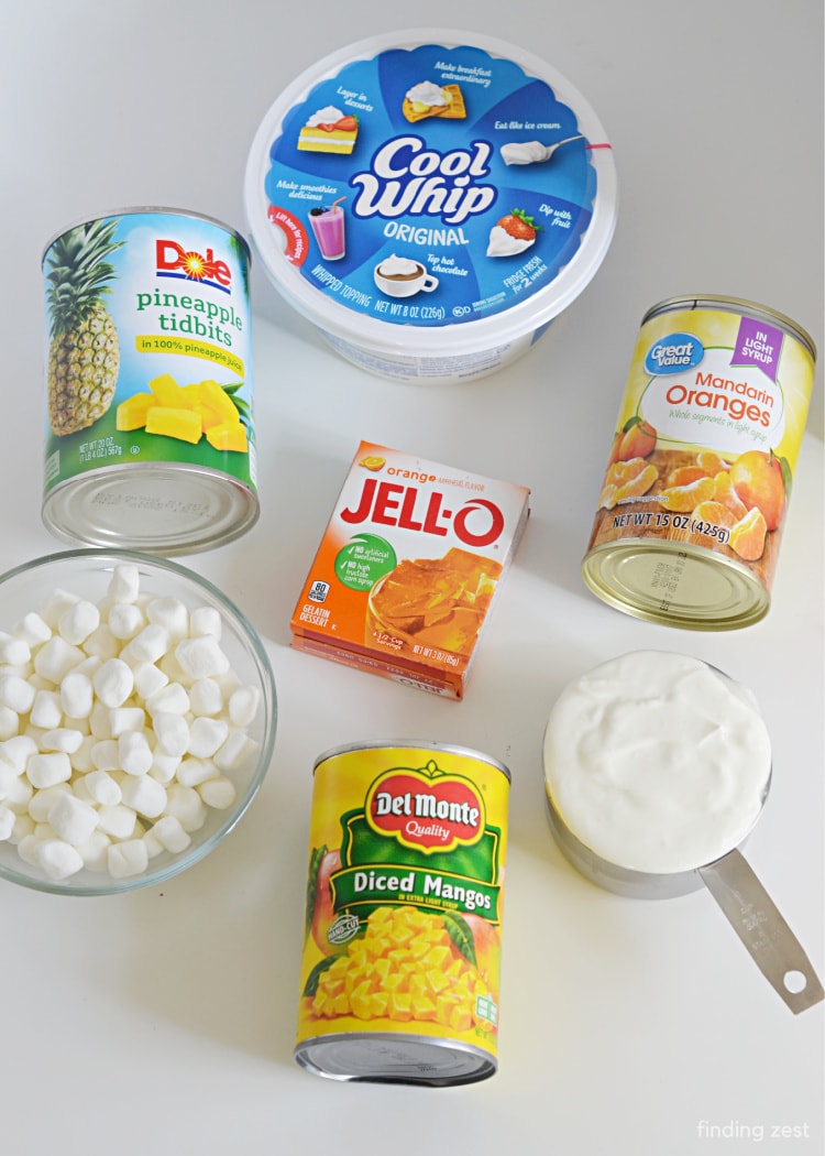 Orange Fluff Salad (without Cottage Cheese) Finding Zest