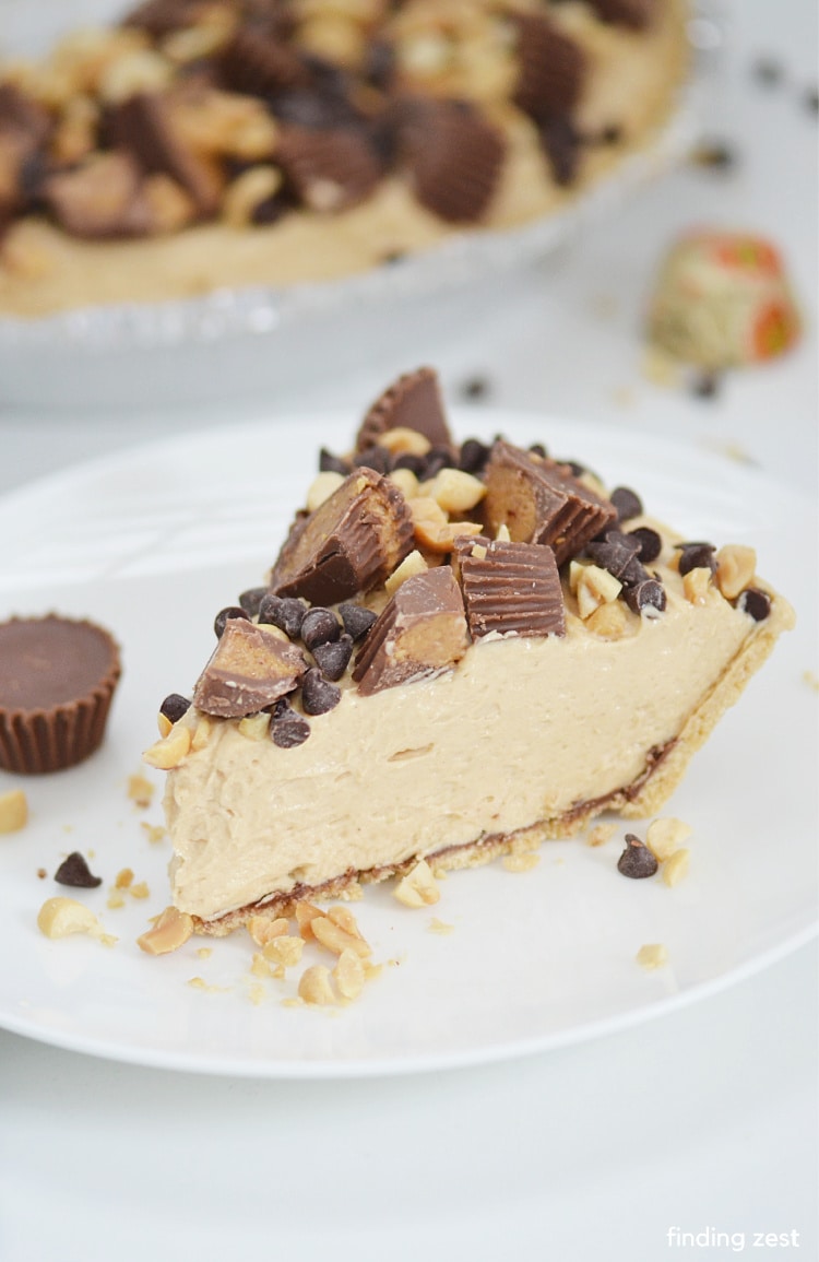 No Bake Peanut Butter Pie with Graham Cracker Crust