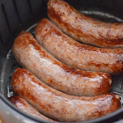Juicy brats in the air fryer